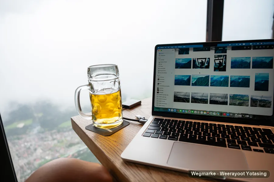 A table above a misty valley