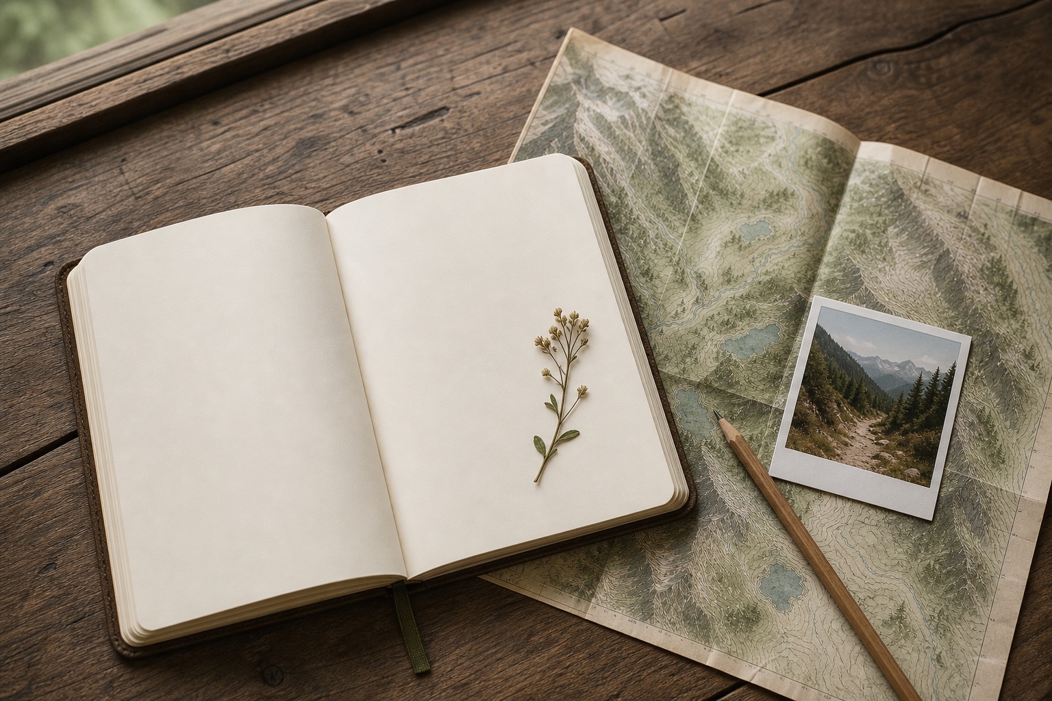Generated placeholder photograph of a blank field journal