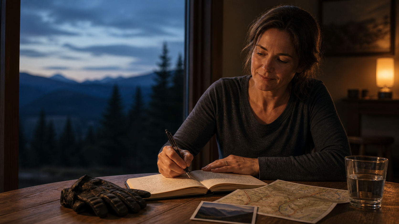 Mara writes in her journal after returning from an active day