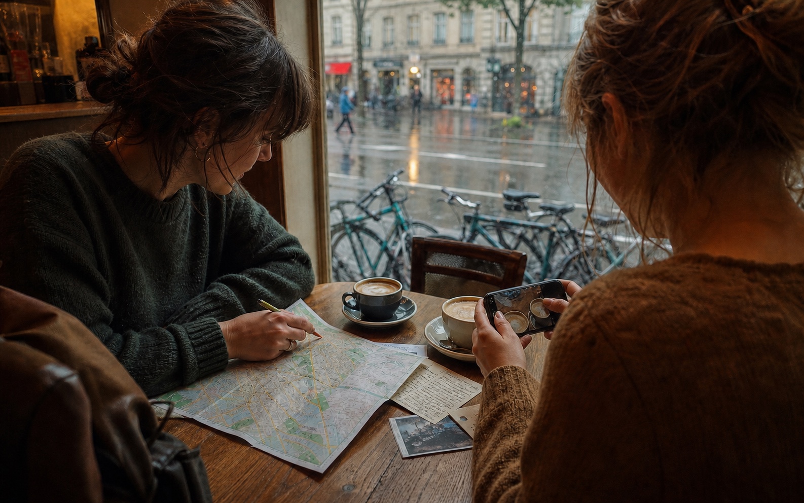 Two friends save a meaningful café while planning a day in the city