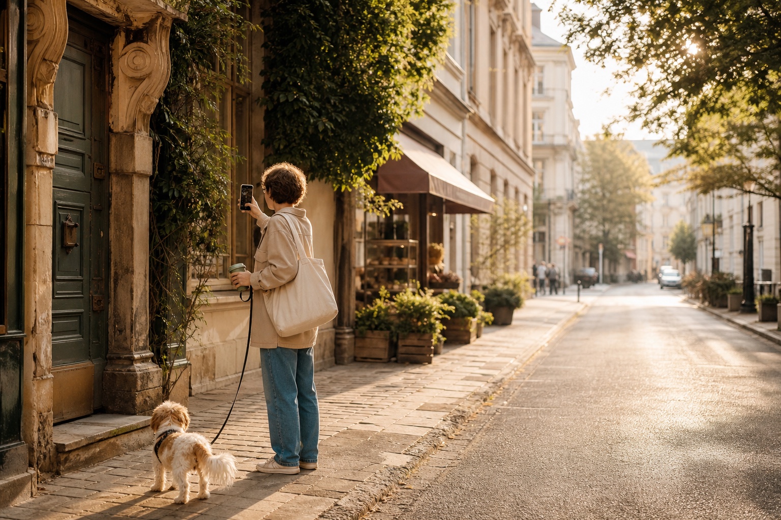 A familiar morning walk in the city